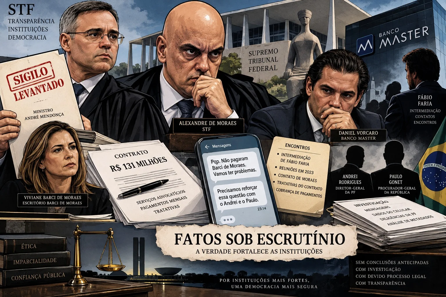 Sigilo derrubado no STF expõe bastidores da relação entre Alexandre de Moraes e Daniel Vorcaro e amplia pressão por esclarecimentos